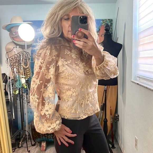 🧡Peach,Gorgeous & Sultry Tatted Lace & Mesh, Victorian-Fashioned Beauty,Size XL - Picture 12 of 16